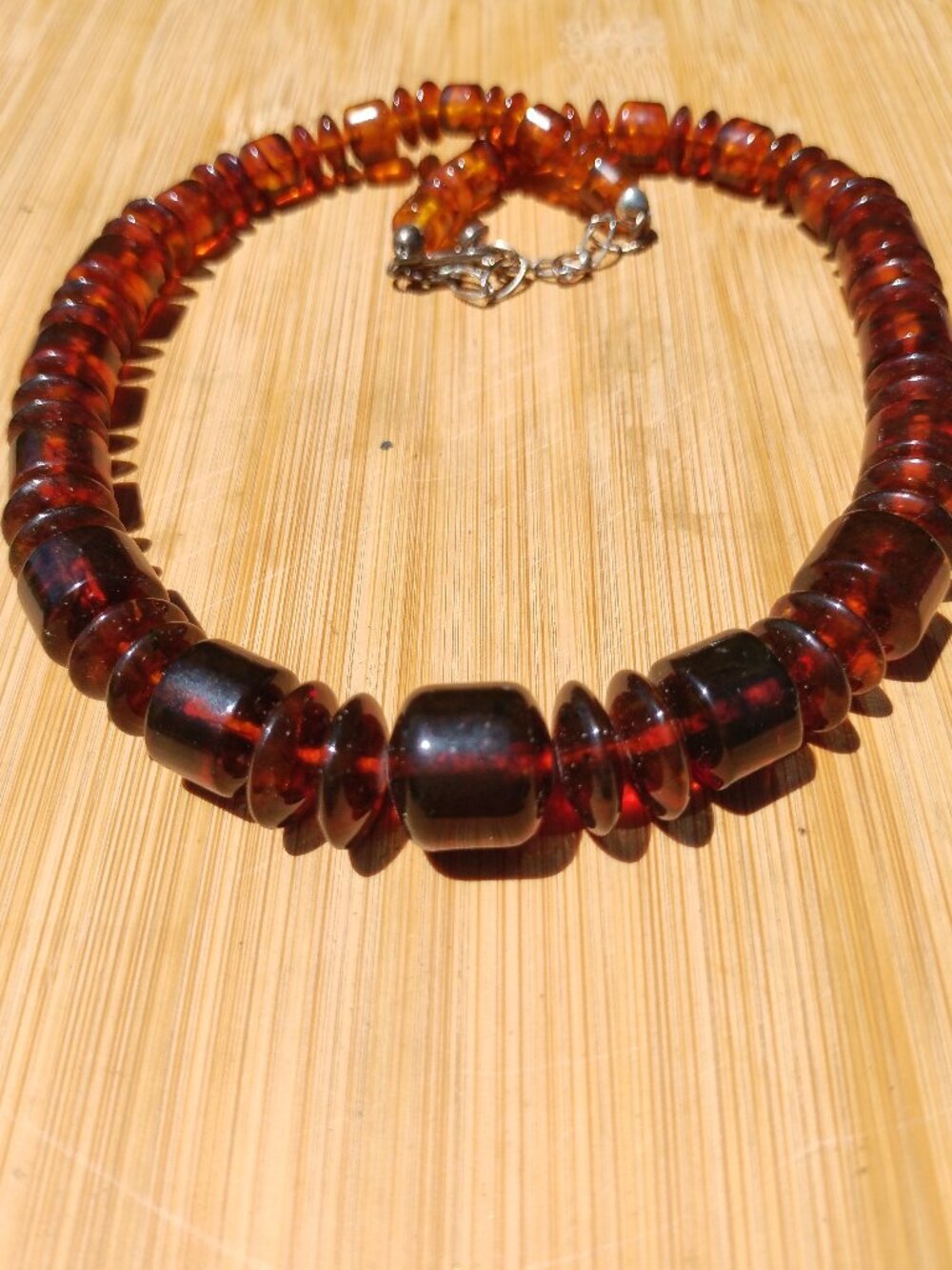 Jay King Mine find Barrel Shaped Baltic Amber Bead 925 Sterling Silver Necklace - Picture 10 of 10